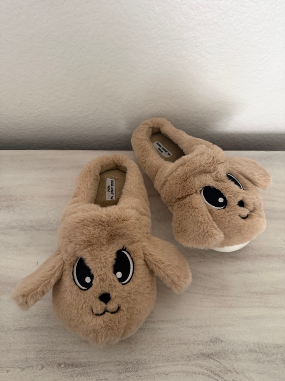 Luna Mellow Luxe Plush Bunny Face Slipper Size XL 91/2-101/2